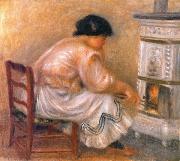Pierre-Auguste Renoir Femme au coin du poele oil painting artist